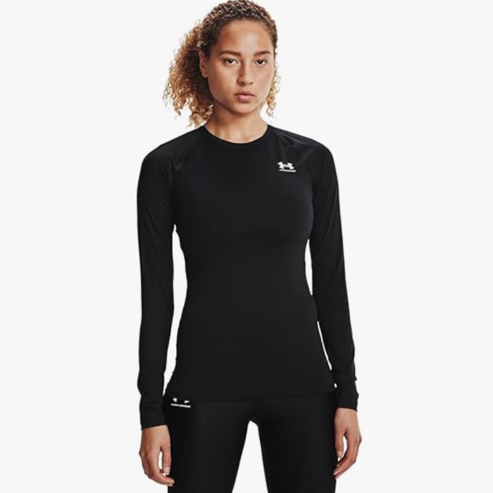 Under Armour M black Run heat gear long sleeve top shirt